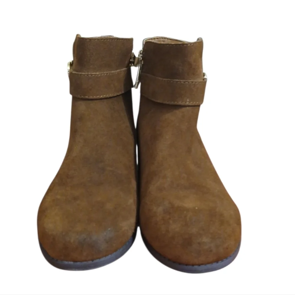 Michael Kors Emma Brown Heart Ankle Boot Girls' Suede Booties Size 5